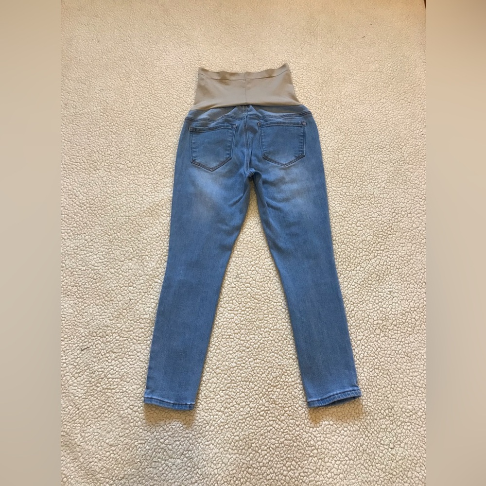 Blue Savvy Maternity Stretch Skinny Crop Jegging Distress Denim Jean Pants Ladie - Picture 9 of 11